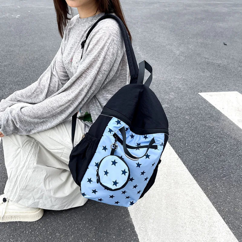 Korean Polka Dot Backpack – Waterproof Women's Hiking & School Bag