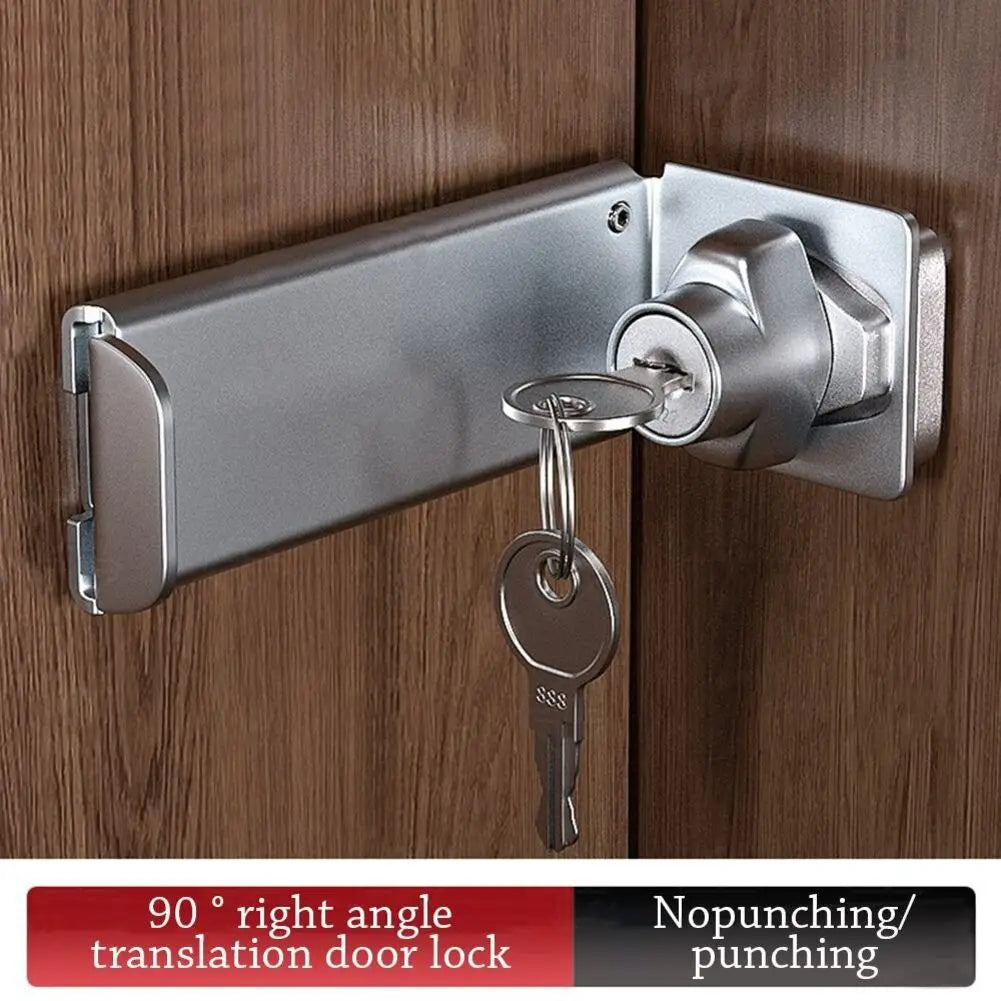 Barn Door Hasp Latch Lock | Keyed, Rust-Resistant, 90° Inward