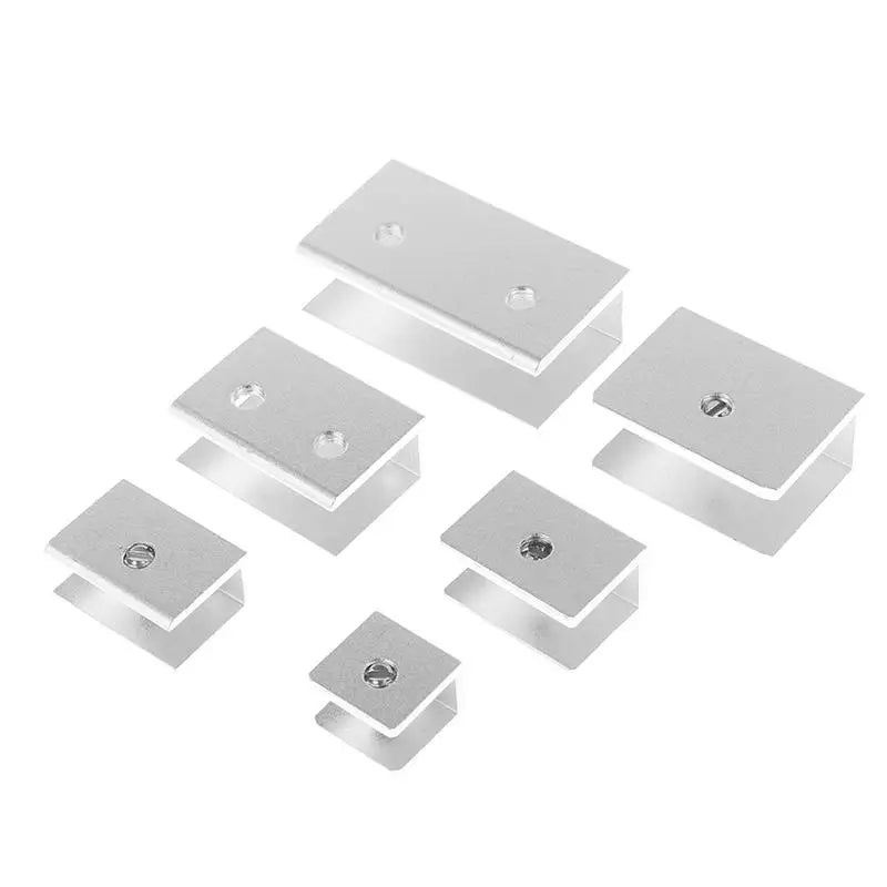 4PCS Square Aluminum Glass Clamps Shelf Clip Bracket 5–12mm