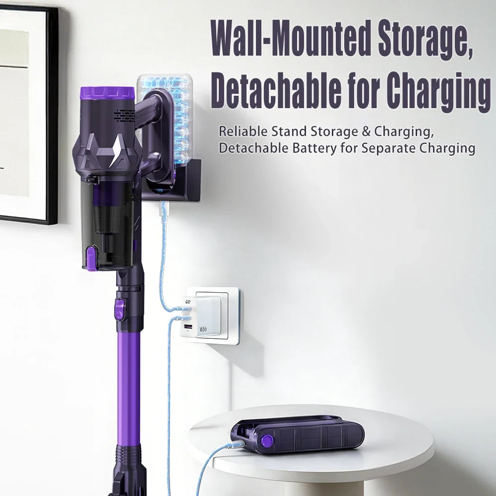 Handheld Wireless Vacuum – OLED Screen, 3 Speed, USB-C Battery