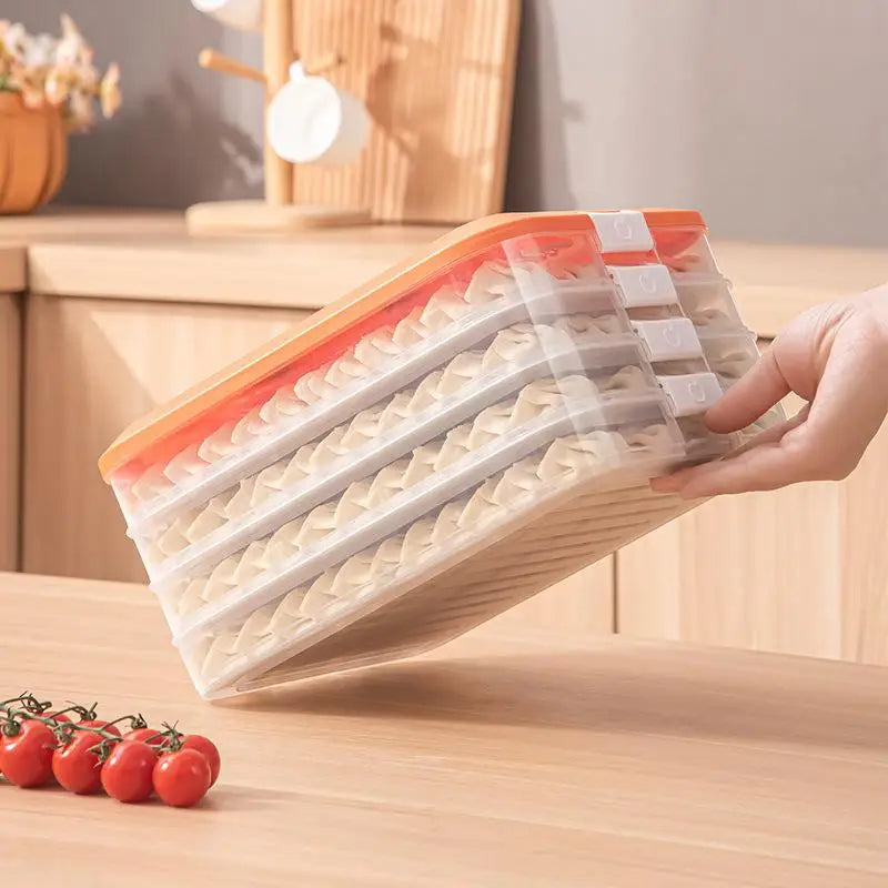 Stackable Dumpling Storage Containers with Airtight Lids 1-4 Layers