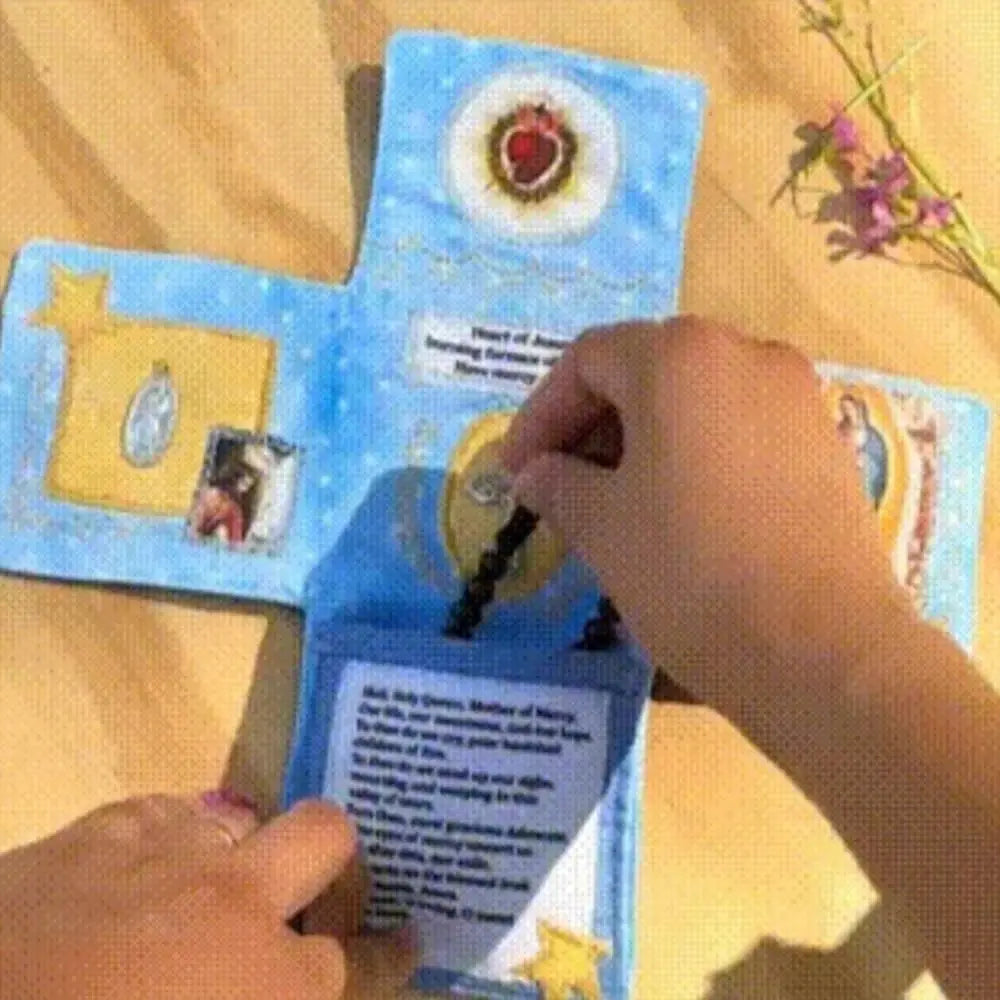 Handcrafted Pocket Devotional with Cross & Saint Images