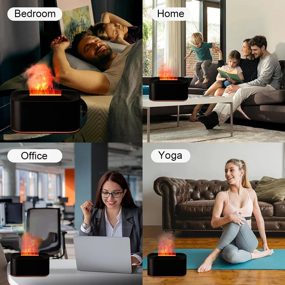 Raugee Flame Aroma Diffuser – Mini Humidifier & LED Light