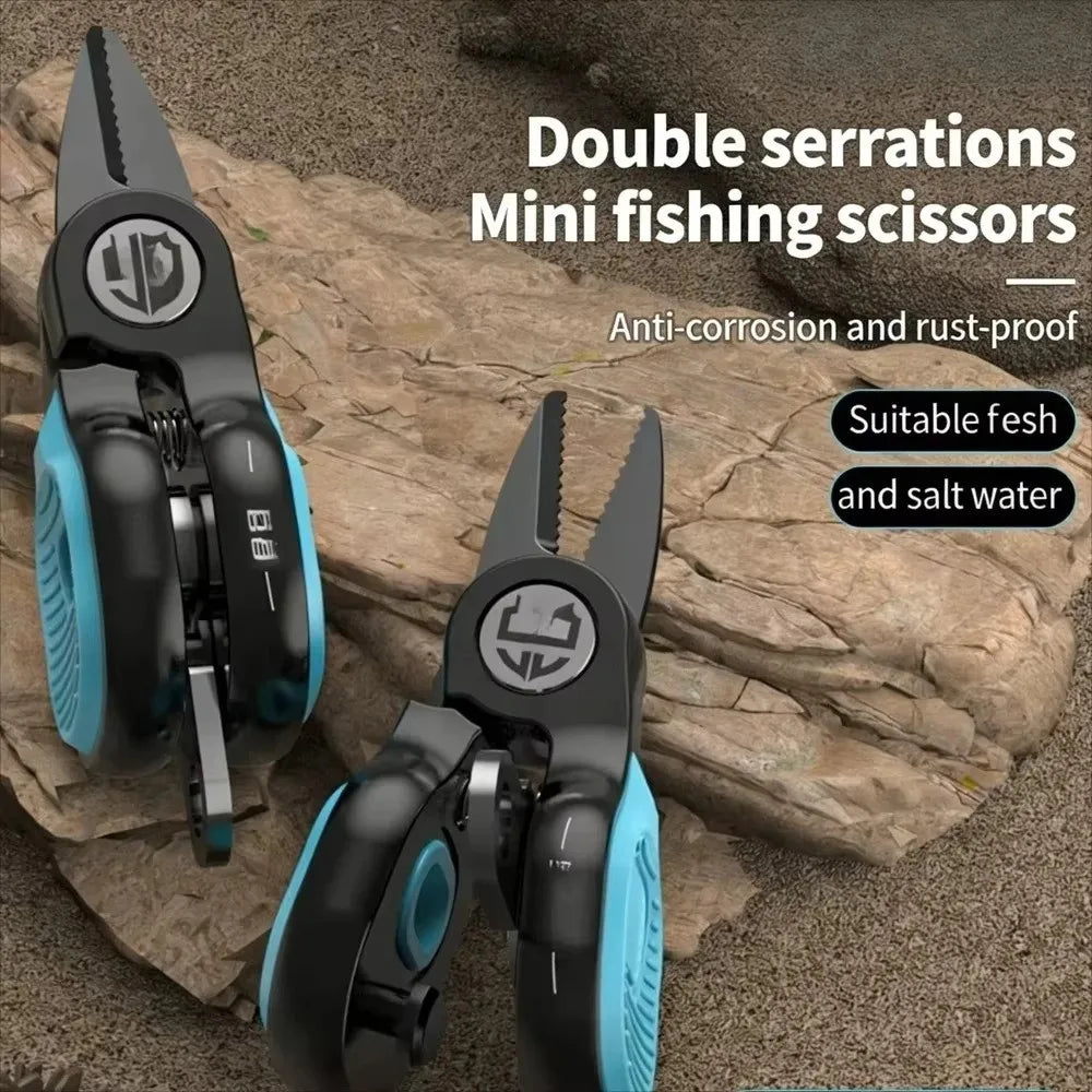 Serrated Fishing Scissors Mini Stainless Steel PE Line Cutter