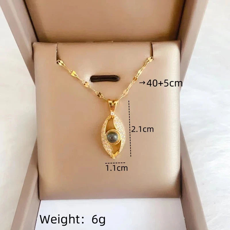 Women's Projection Pendant Necklace – I Love You Clavicle Chain