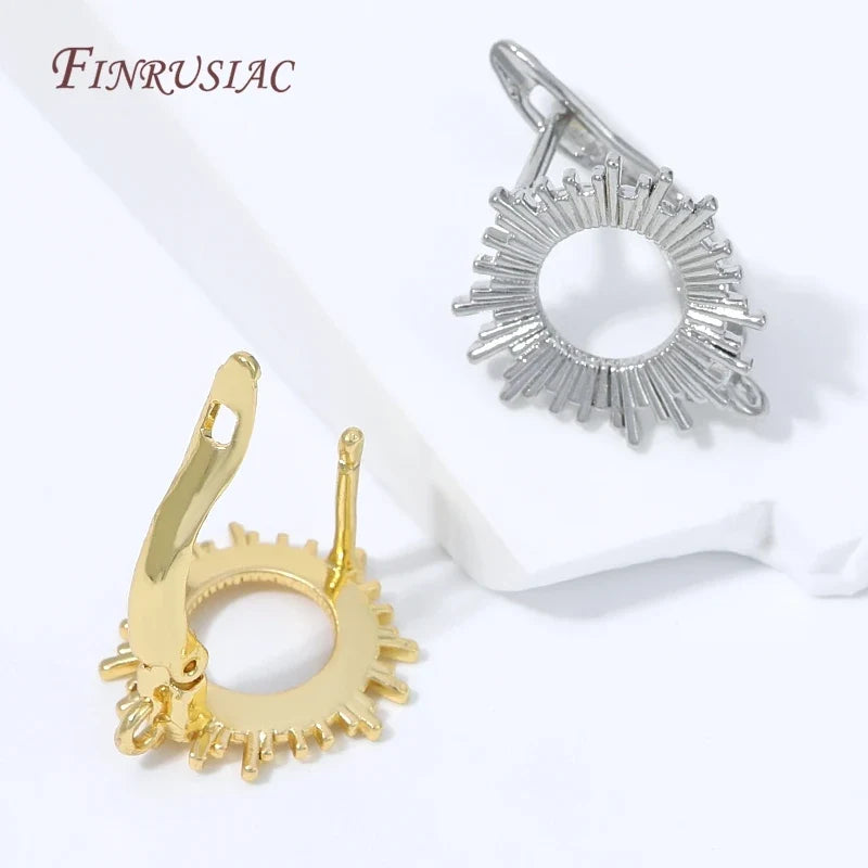 18K Gold Plated Zircon Huggie Earring Findings | DIY Jewelry
