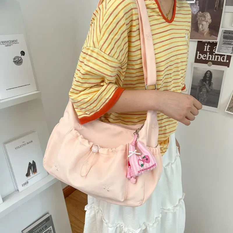 Nixie Puff Pleated Drawstring Nylon Bag – Shoulder & Crossbody