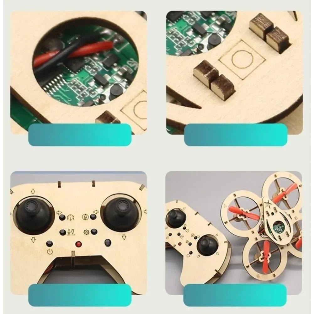 Wooden DIY RC Quadcopter Kit – Kids STEM Engineering Model