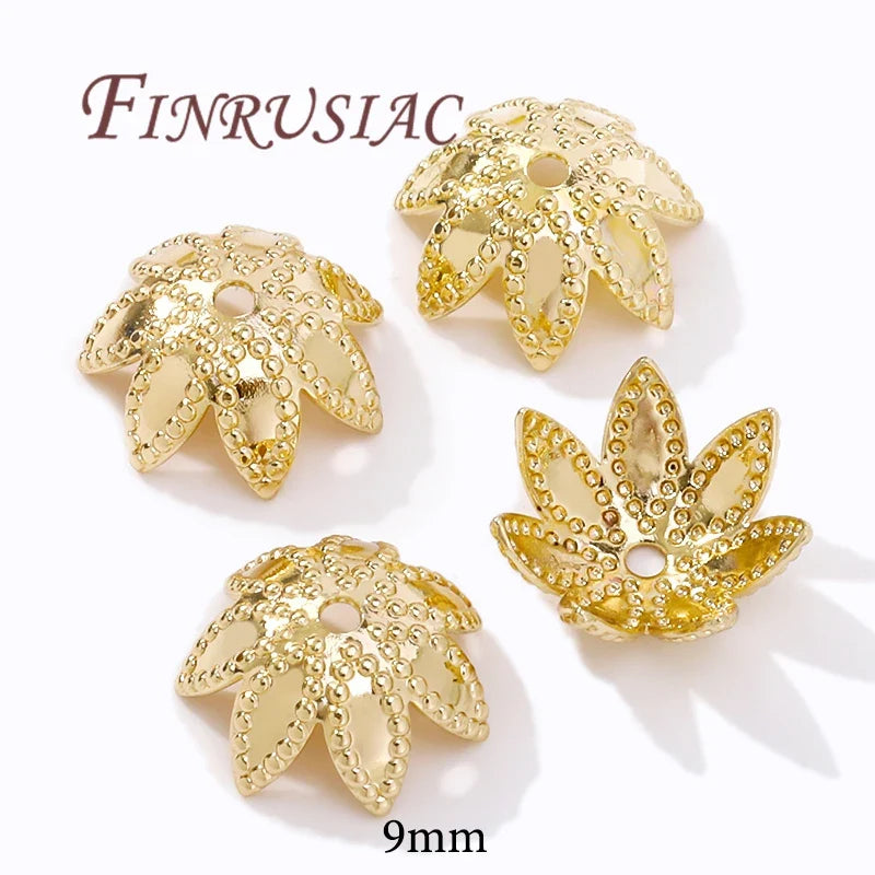 18K/14K Gold Plated Filigree Flower Bead Caps – Jewelry Making