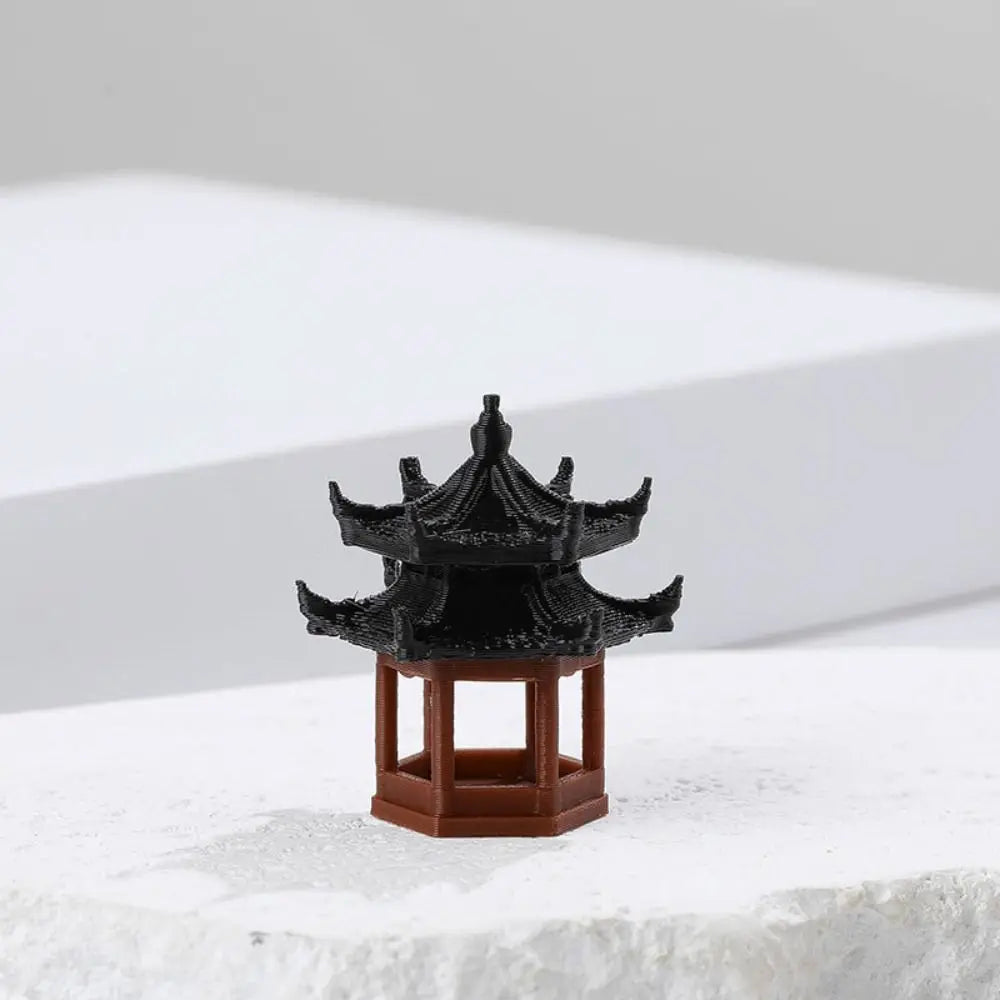 Miniature Hexagonal Pagoda Figurine – Micro Landscape Decor