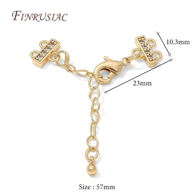 18K Gold Plated Brass Chain Extender – DIY Pearl Necklace Connector