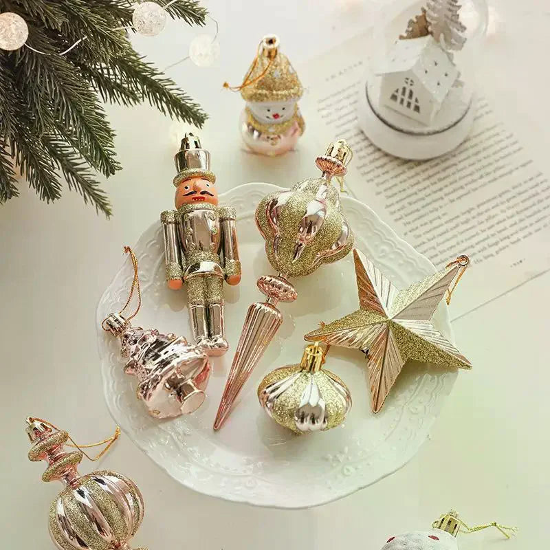 2PCS Red & White Santa Claus Christmas Tree Ornament Baubles