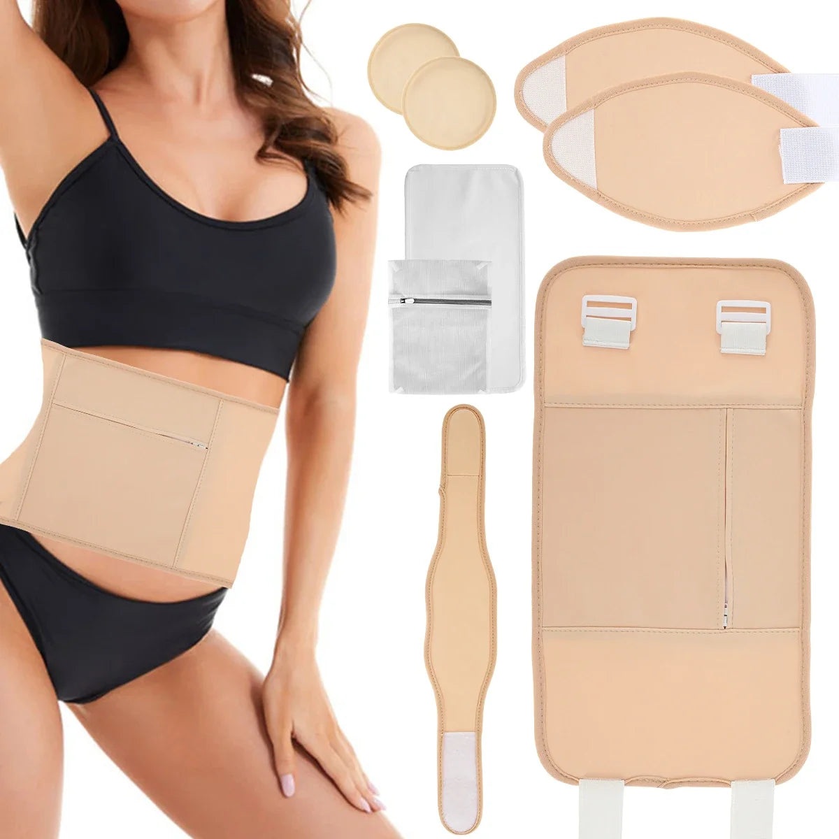 Reusable Castor Oil Pack Wrap Kit – Adjustable Waist & Neck