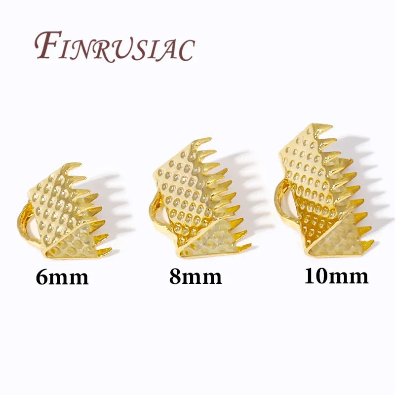 18K Gold Plated Foldover Crimp End Caps | DIY Jewelry Findings