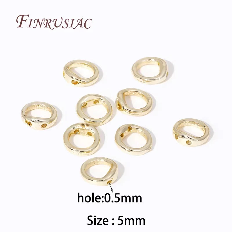 18K Gold Plated Crimp Beads & End Covers – 10/20 Pcs DIY