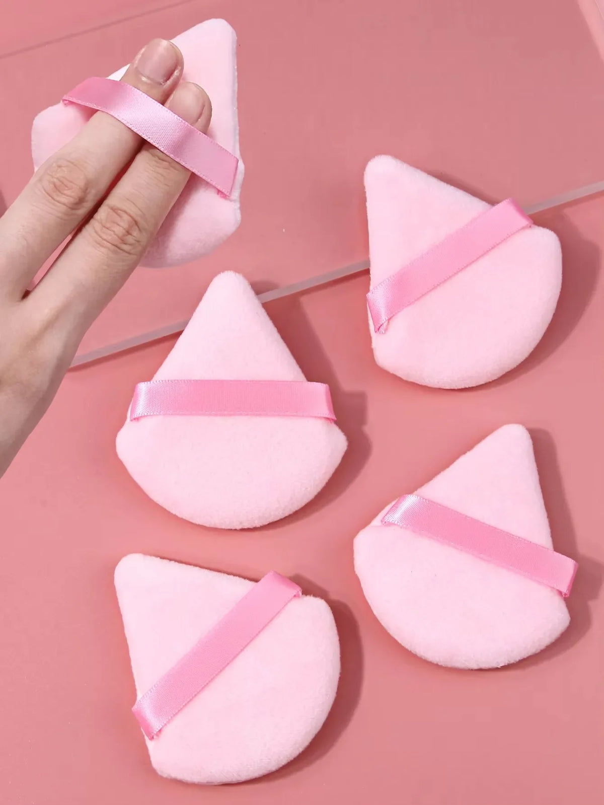 Triangle Makeup Puff with Ribbon Strap – Soft Powder Puff