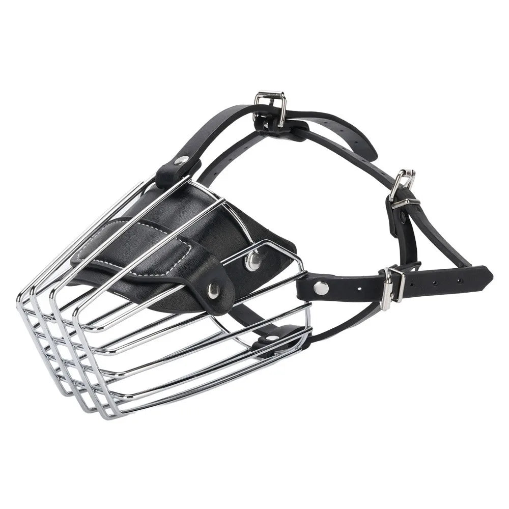 Iron Frame Large Dog Muzzle – Breathable & Adjustable