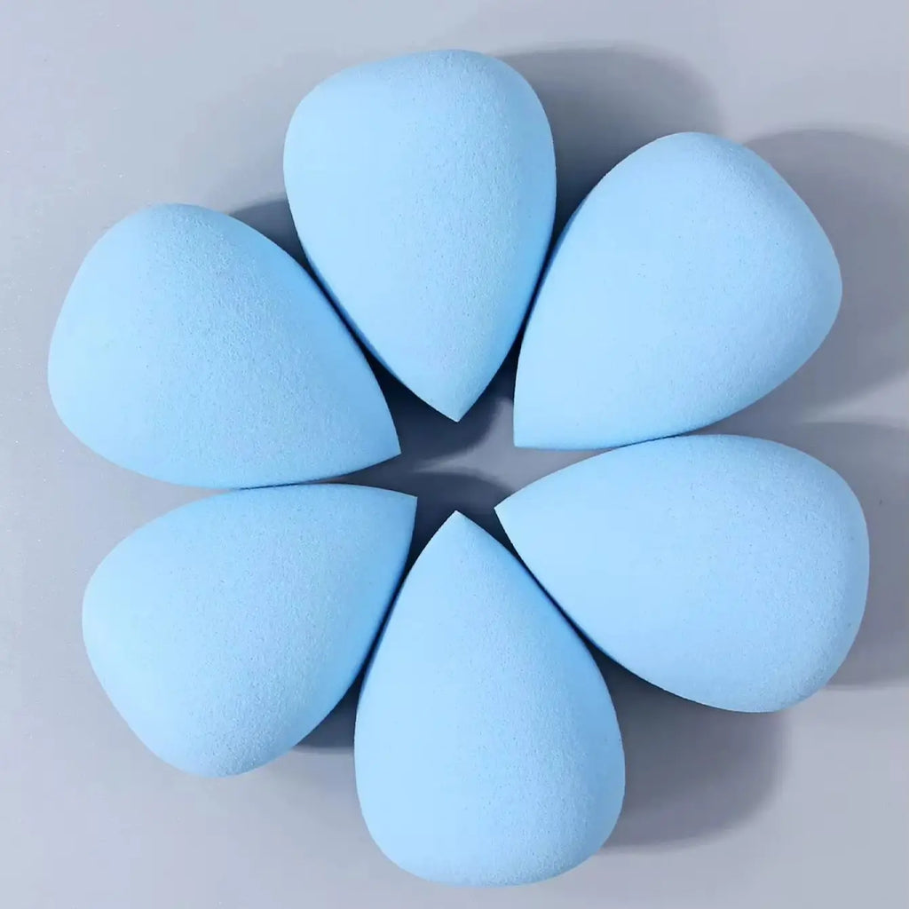 Blue Teardrop Makeup Puff Set – 6 Pc Non-Latex Sponges