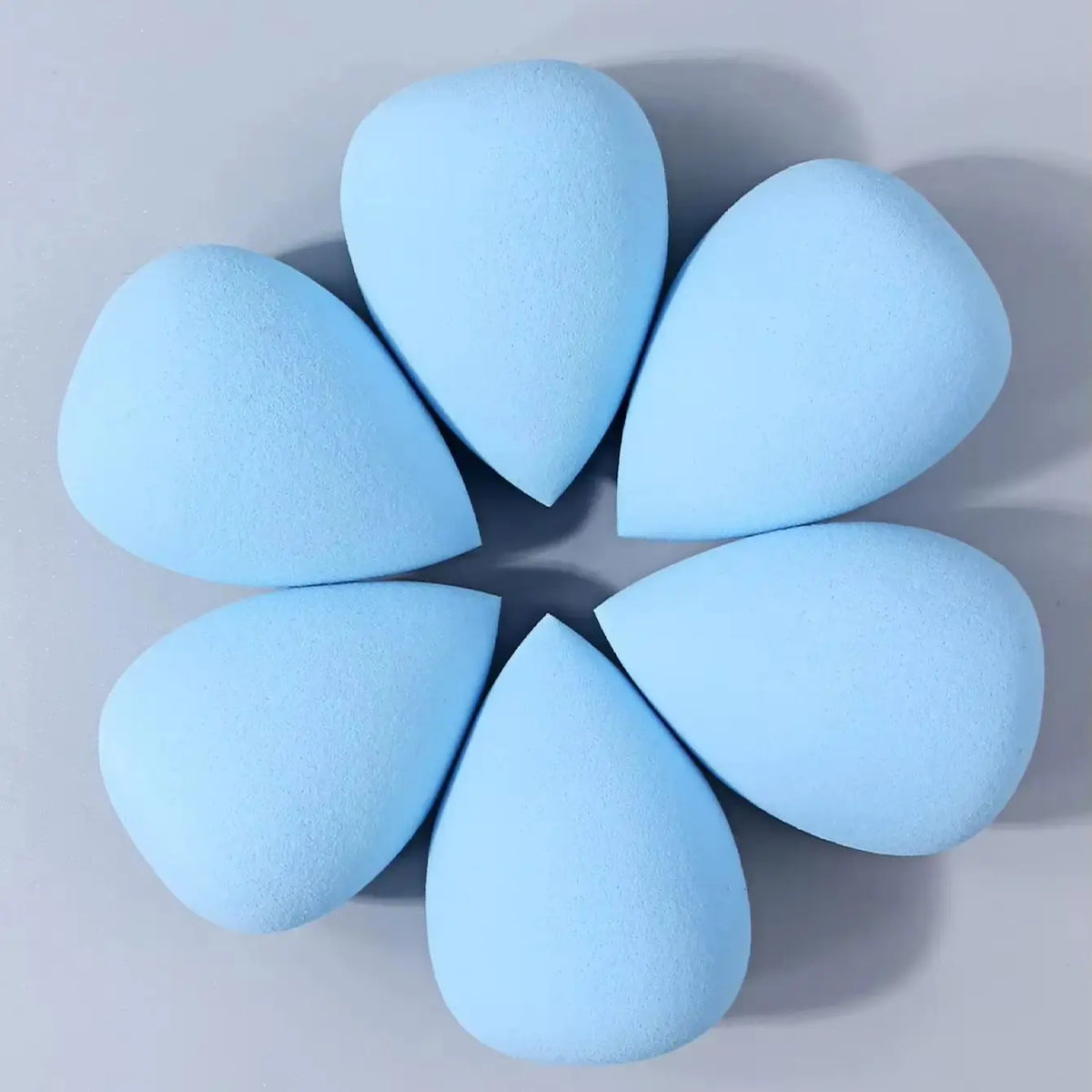 Blue Teardrop Makeup Puff Set – 6 Pc Non-Latex Sponges