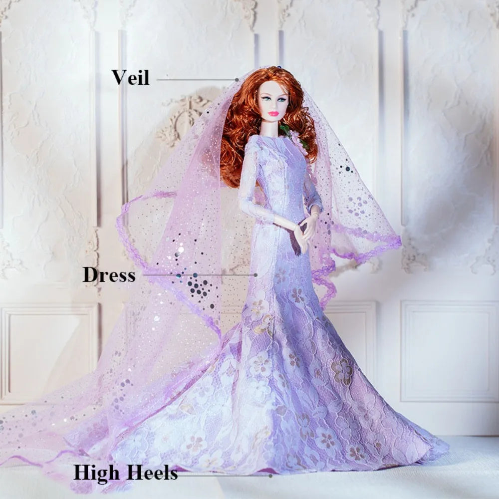 Purple Lace Doll Clothes Set | 1/6 Scale Fashion Doll Outfit