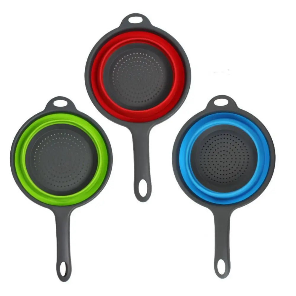 Collapsible Silicone Colander with Handle – Heat Resistant