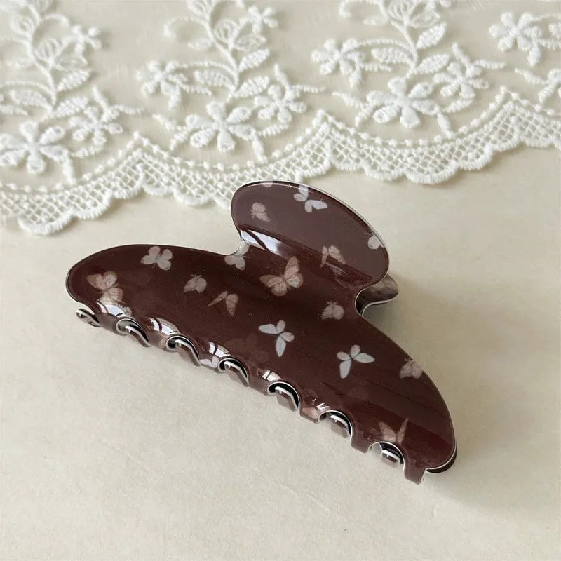 Retro Butterfly Acetate Hair Claw Clip – Elegant Shark Clamp